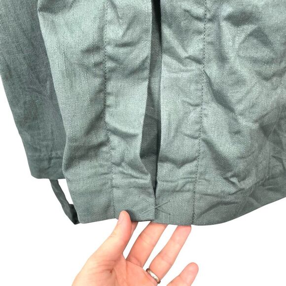 Madewell‎ Textural linen blend unlined Trench Coat Size XXS Architect Green - Picture 15 of 16